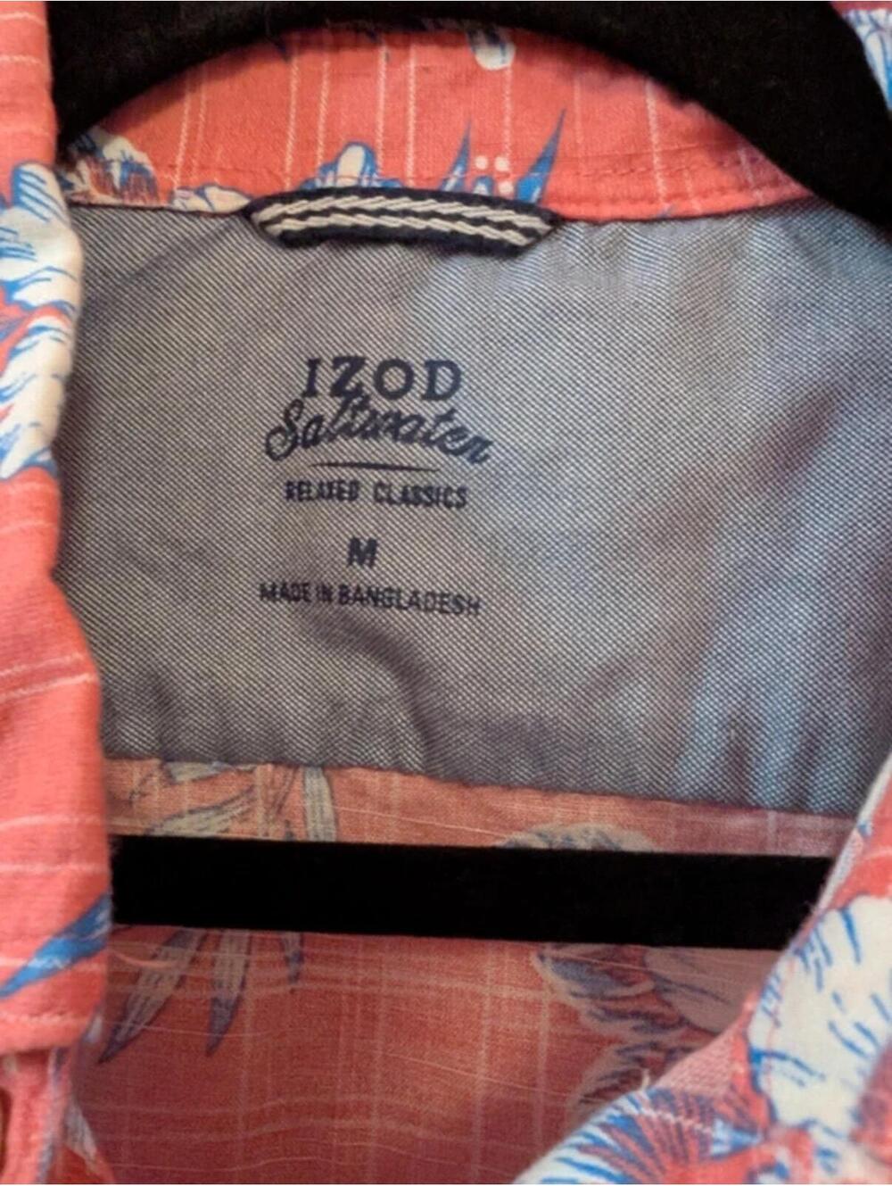 Men's Hawaiian Izod Saltwater Shirt M - Picture 5 of 5